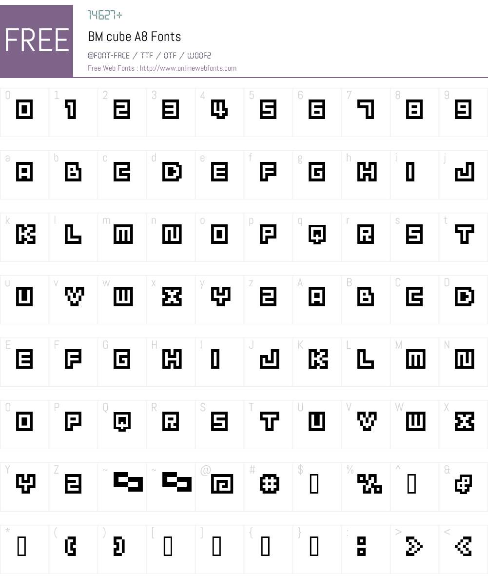 BM cube Font Screenshots