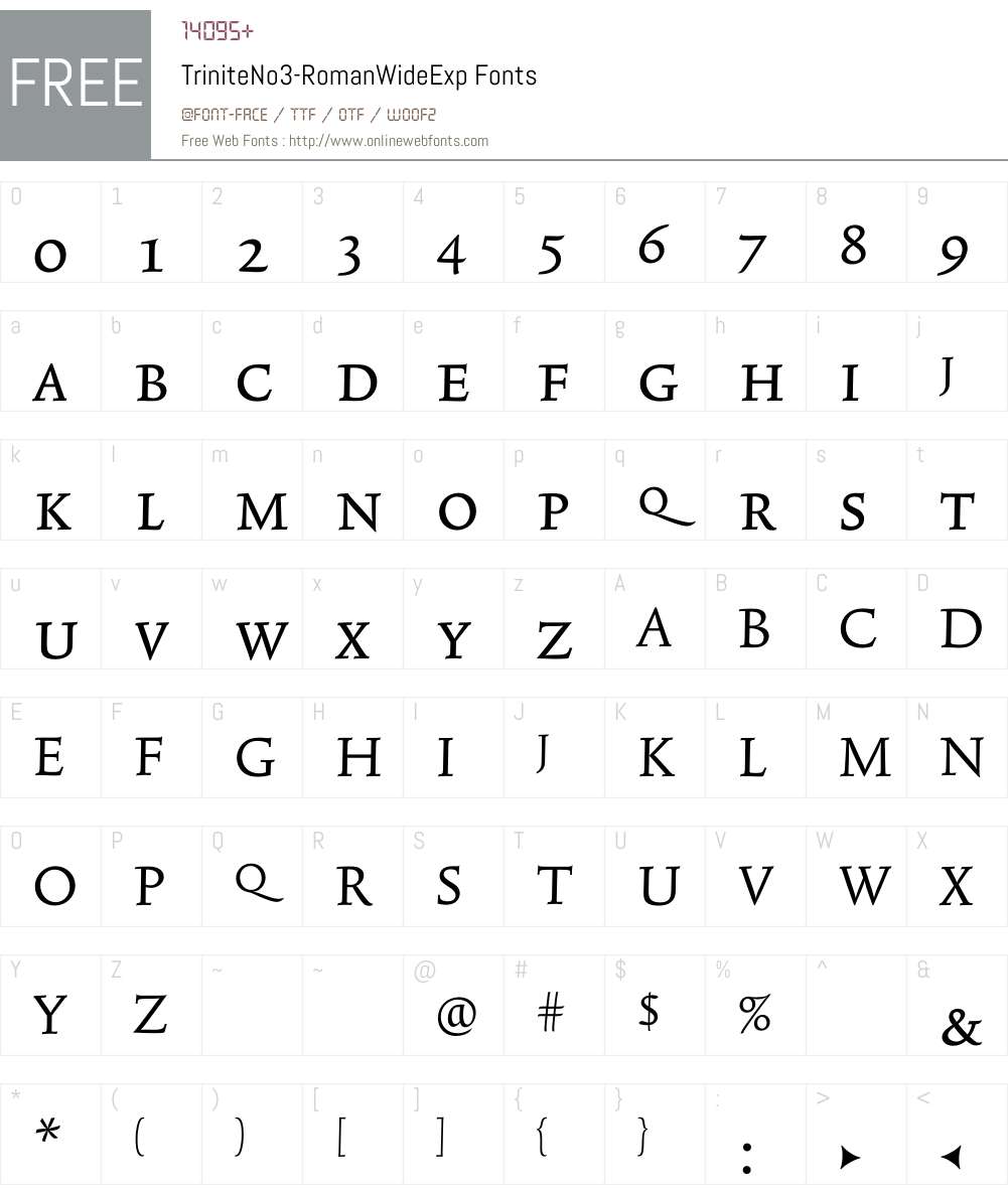 TriniteNo3 Font Screenshots