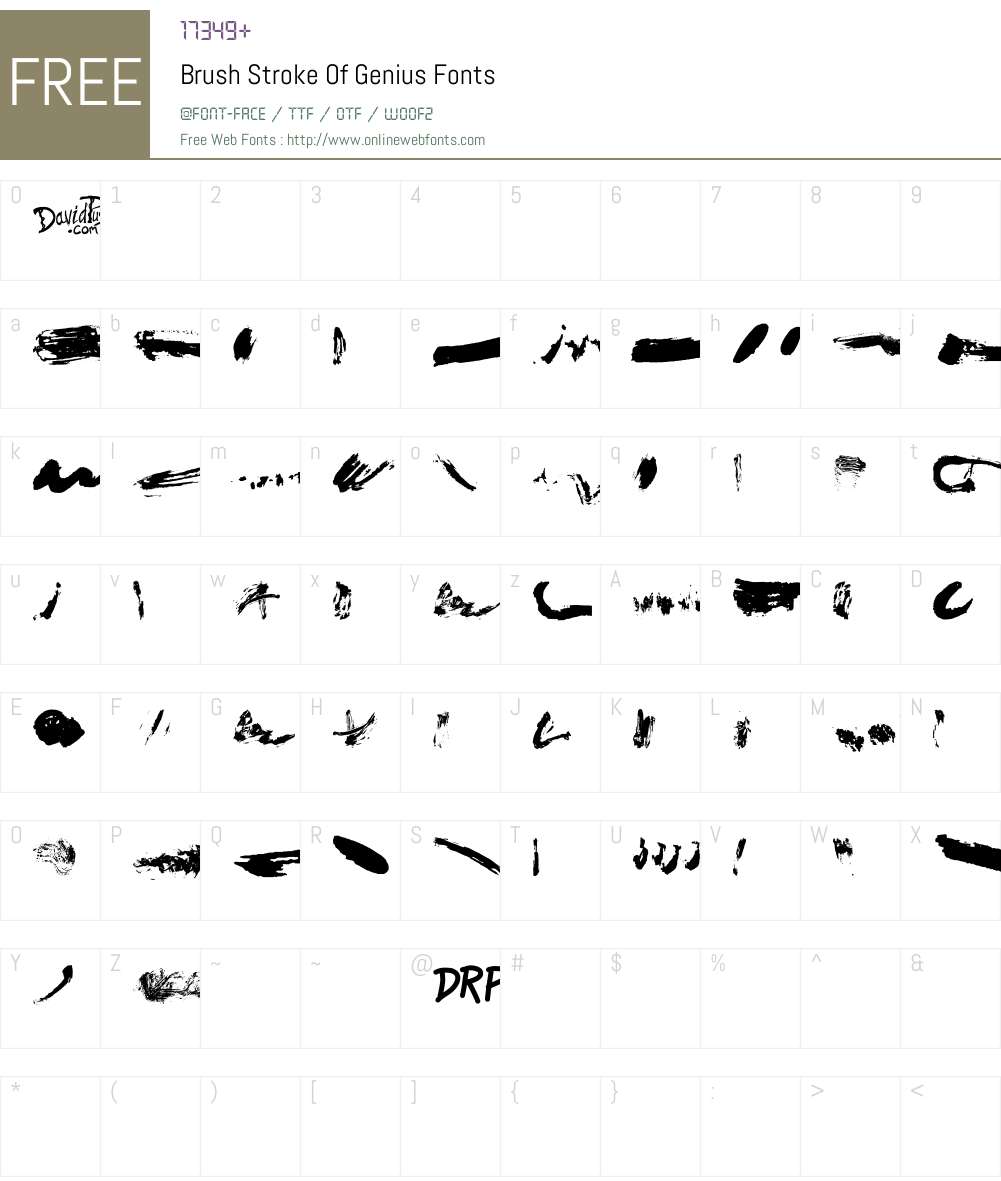 Brush Stroke Of Genius 1.00 March 18, 2014, initial release Fonts Free