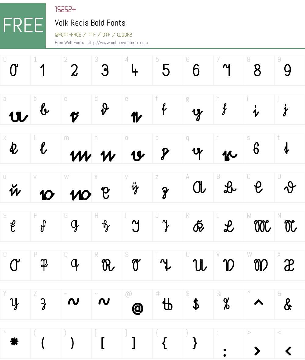 Volk Redis Font Screenshots