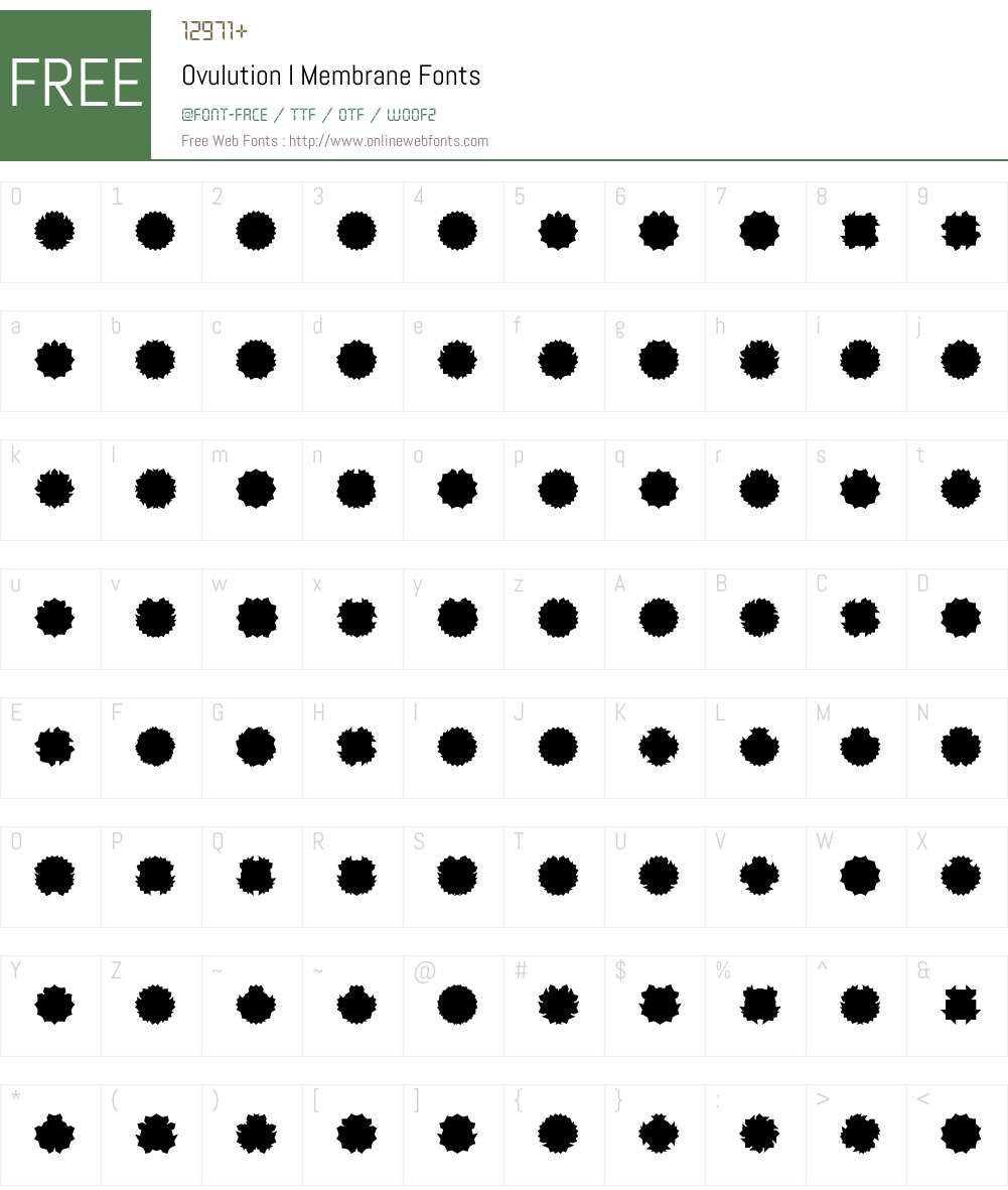 Ovulution I Membrane Font Screenshots