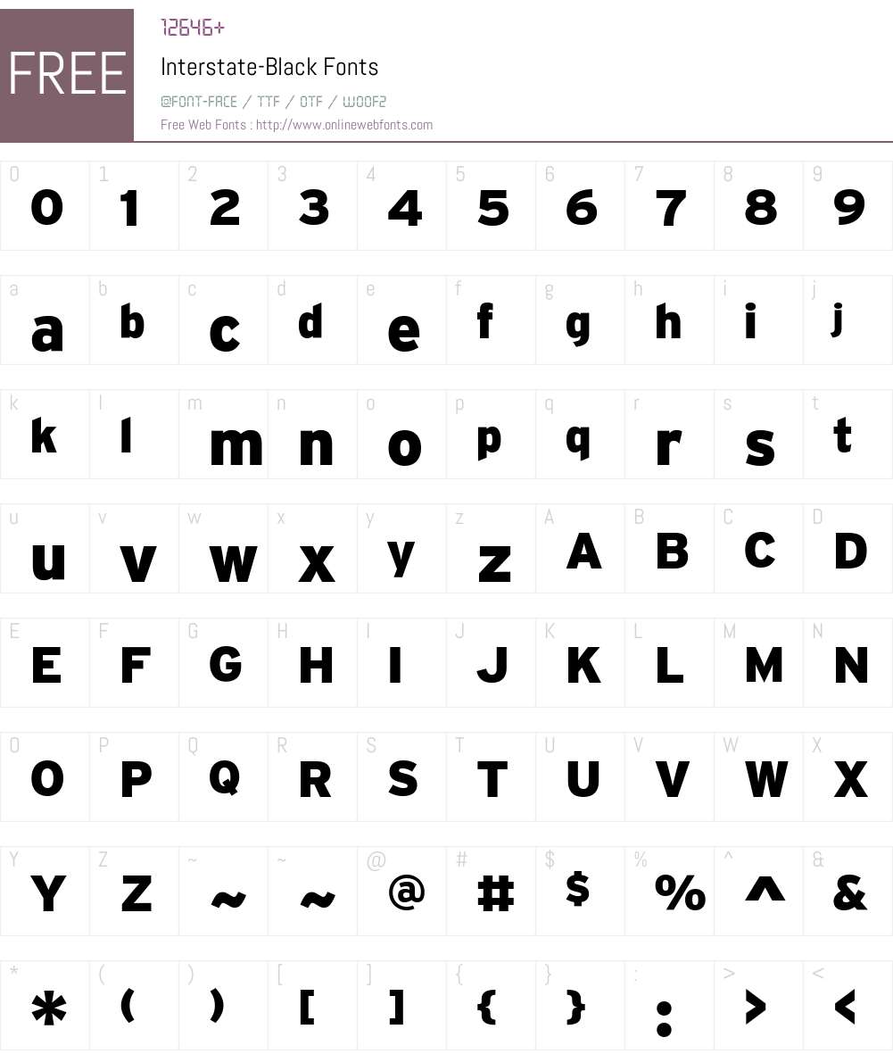 Interstate Font Screenshots