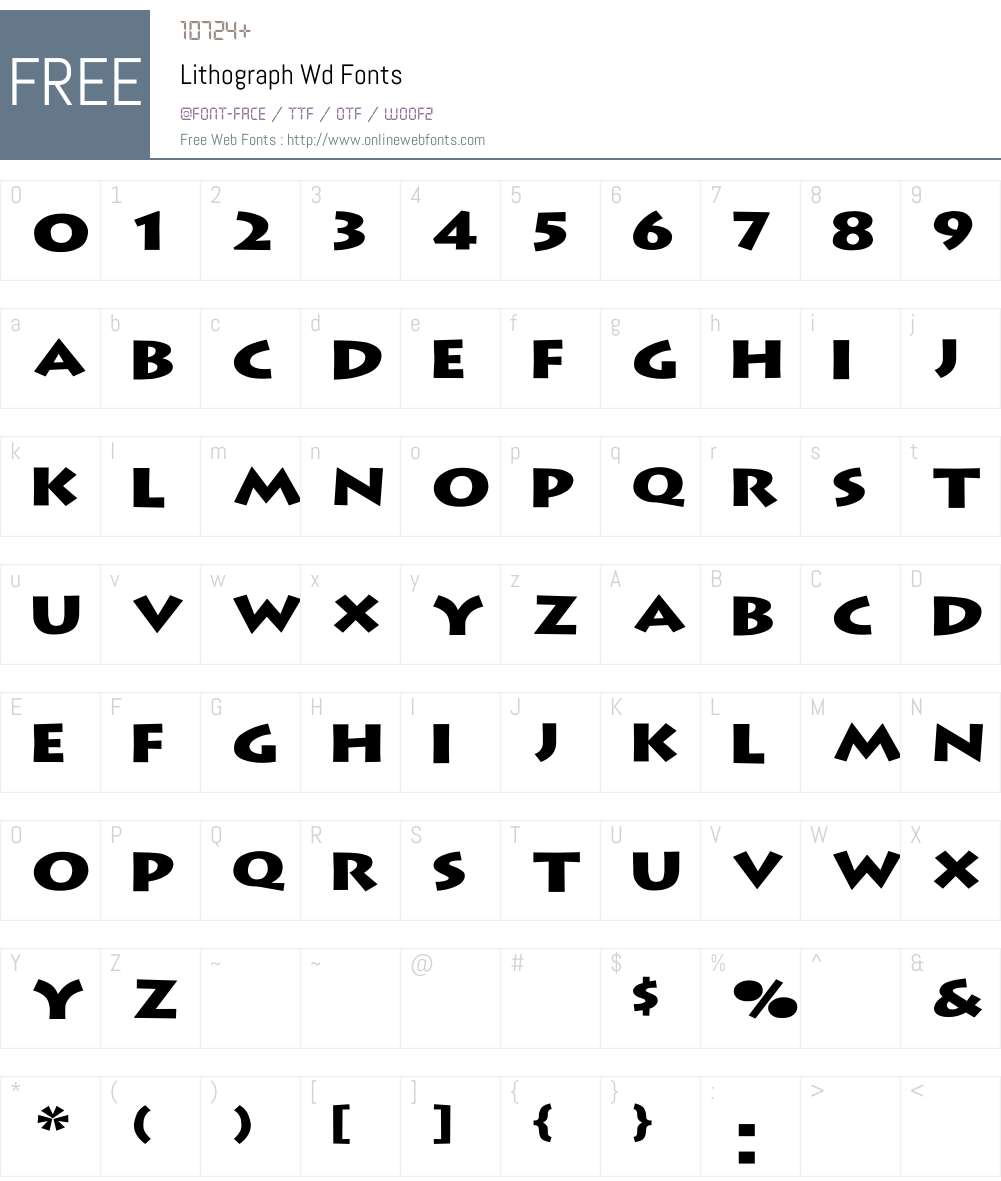 Lithograph Wd Font Screenshots