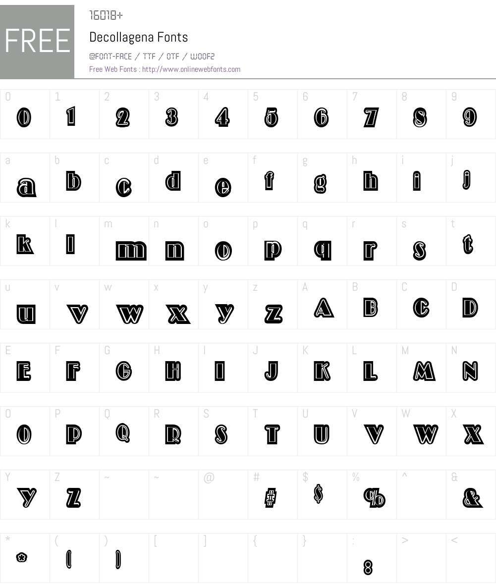 Decollagena Font Screenshots