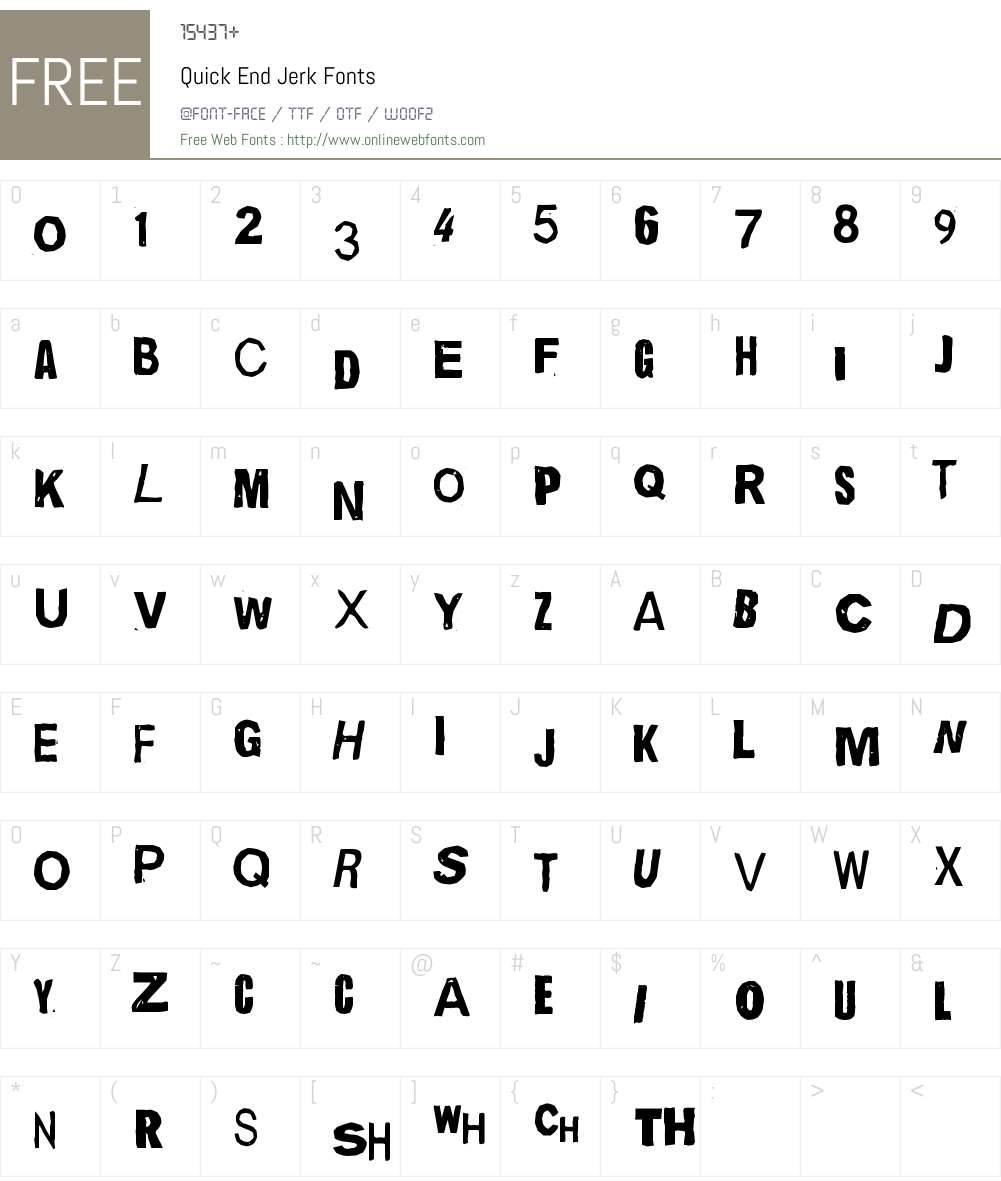 Quick End Jerk Font Screenshots