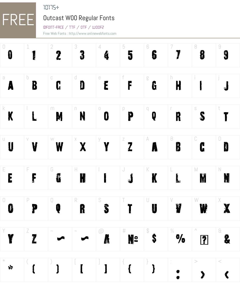 OutcastW00-Regular Font Screenshots