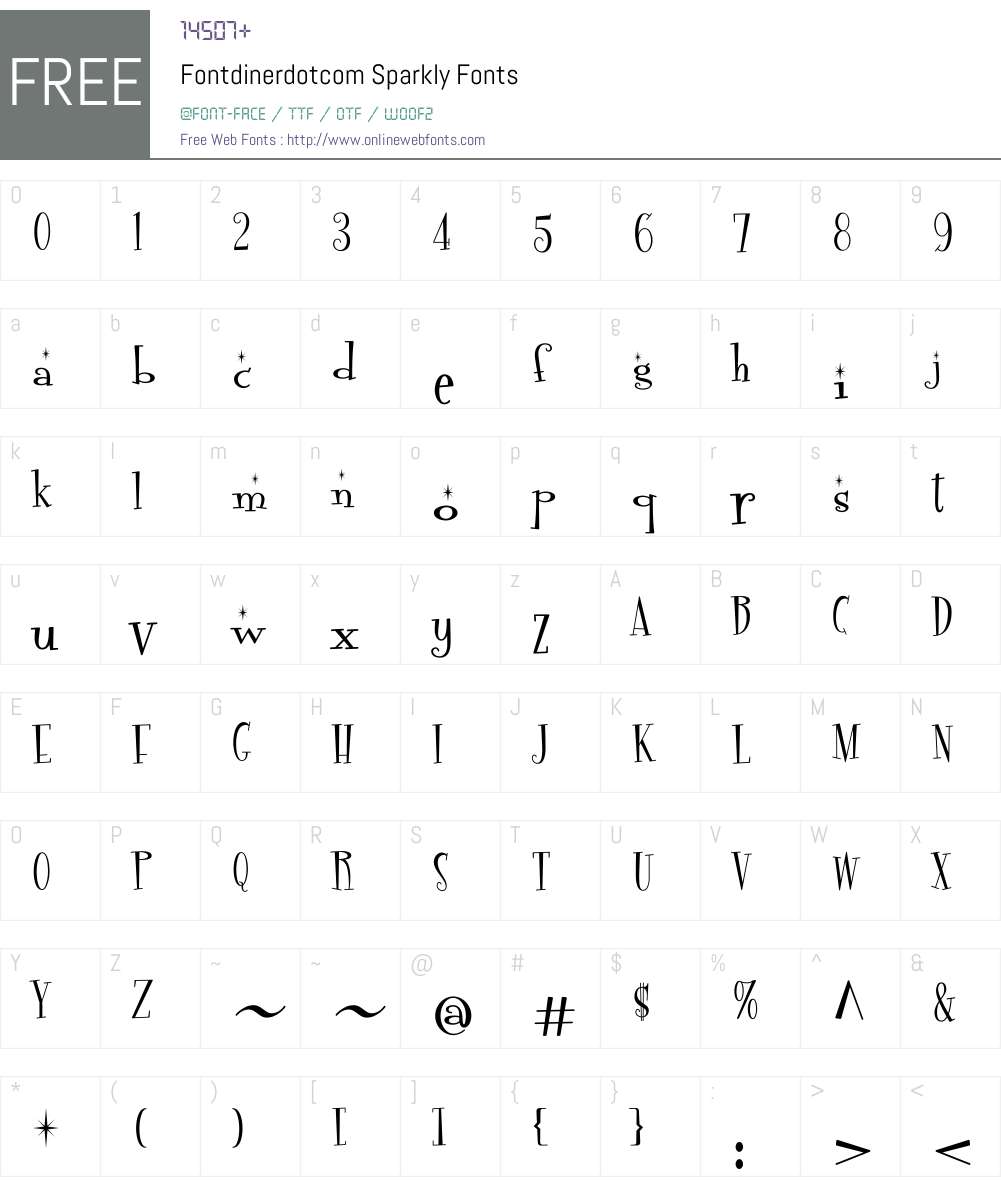 Fontdinerdotcom Sparkly Font Screenshots
