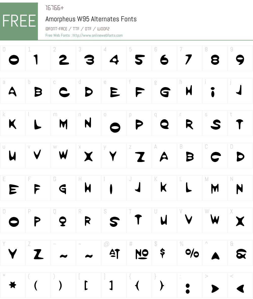 AmorpheusW95-Alternates Font Screenshots