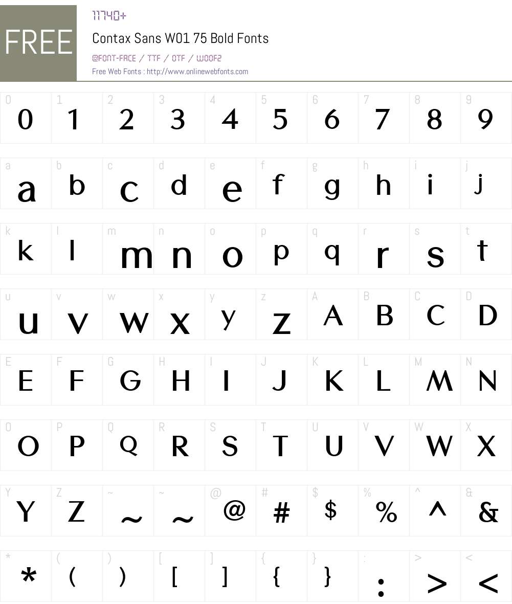 ContaxSansW01-75Bold Font Screenshots