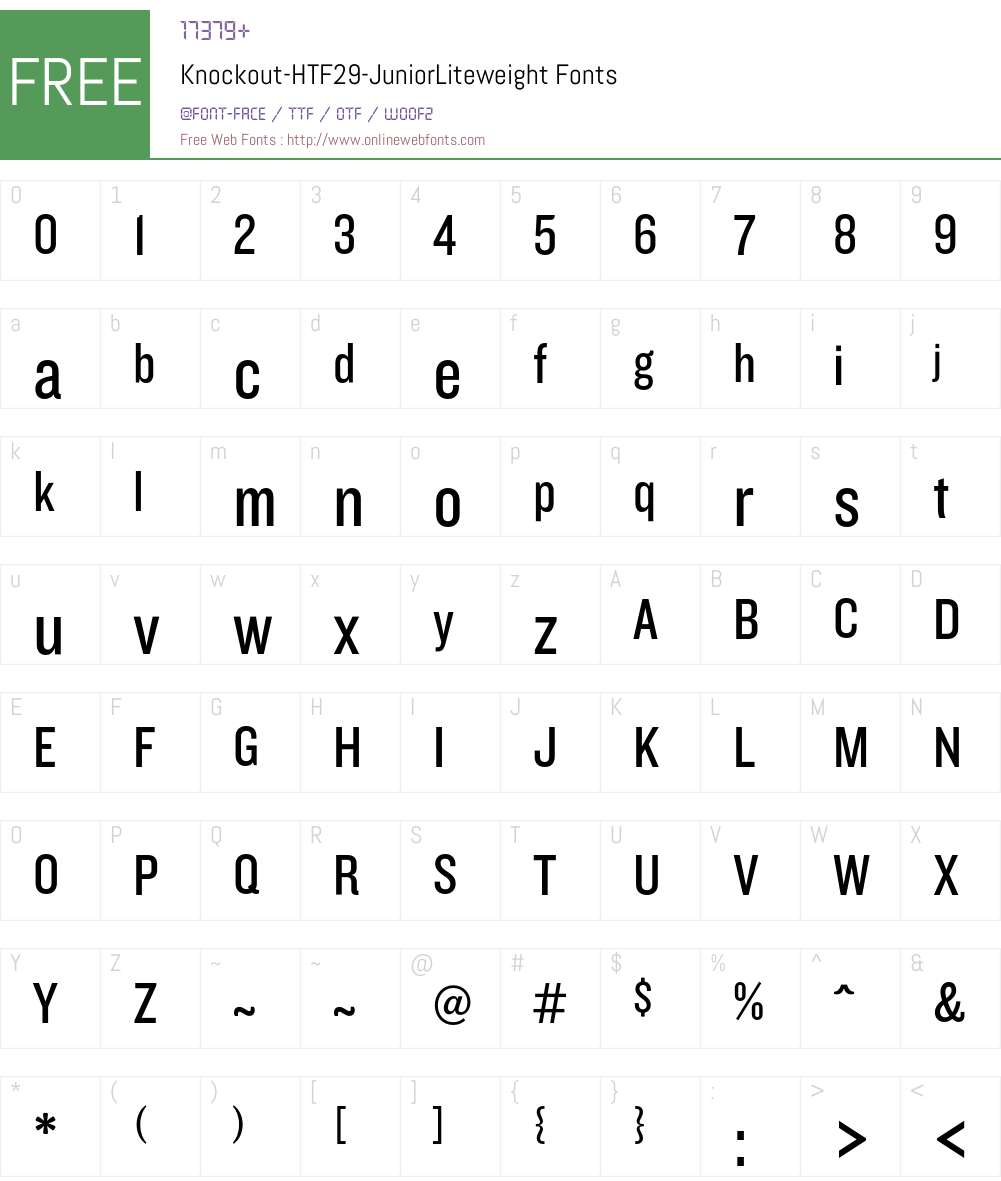 Knockout Font Screenshots