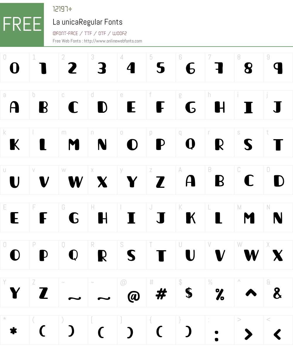 La unica Font Screenshots