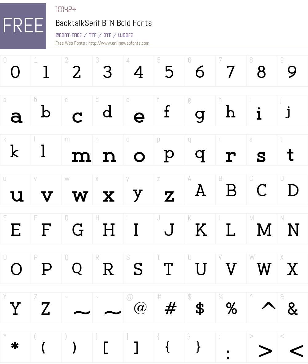 BacktalkSerif BTN Font Screenshots