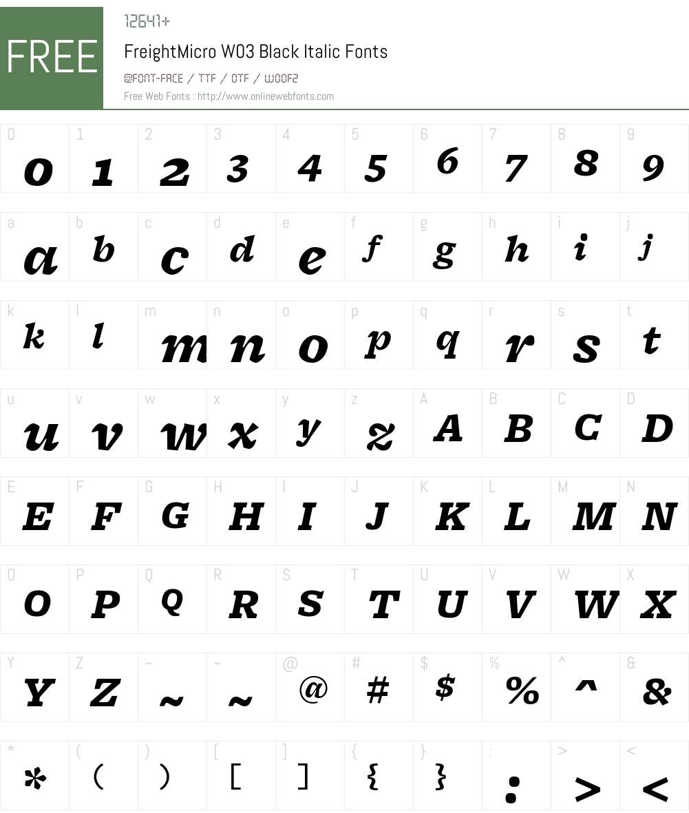 Freight Micro Pro Font Screenshots