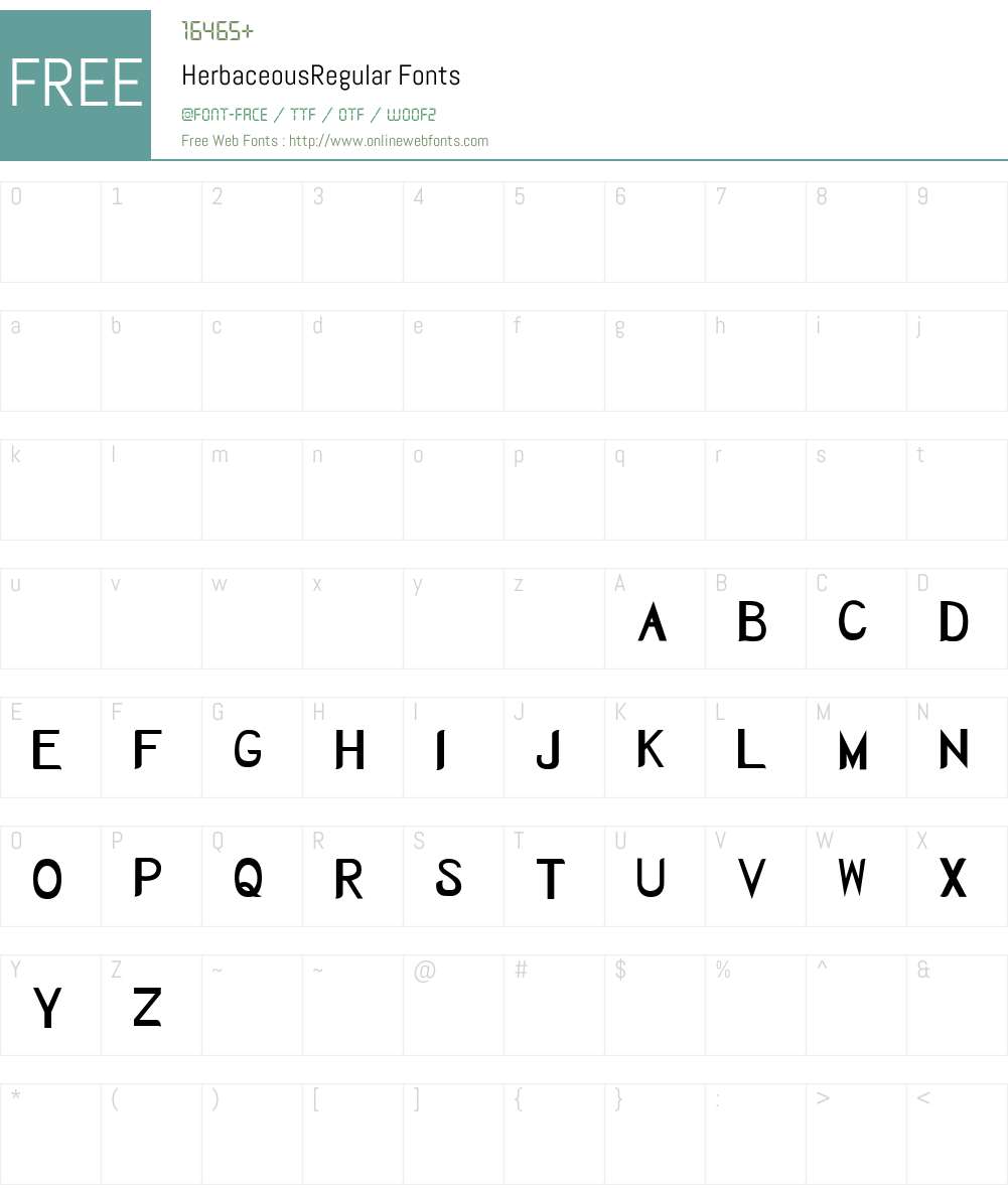 Herbaceous Font Screenshots