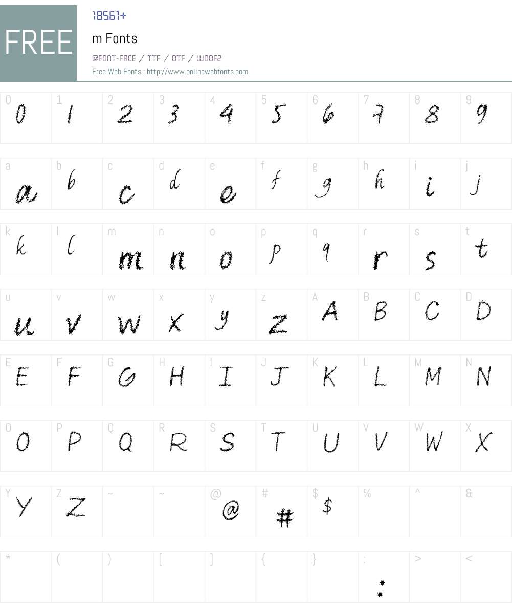 m Font Screenshots
