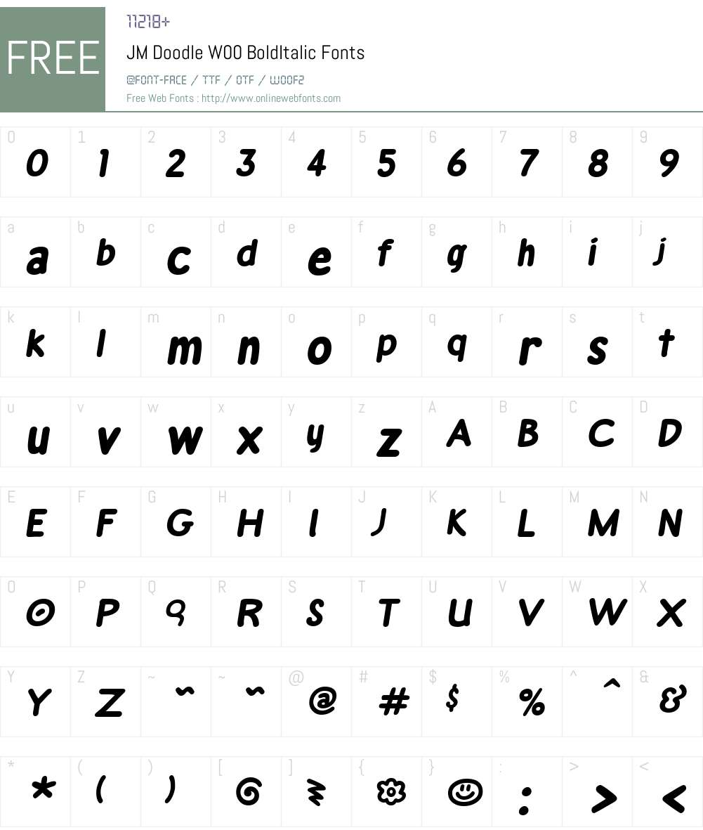 JM Doodle Font Screenshots