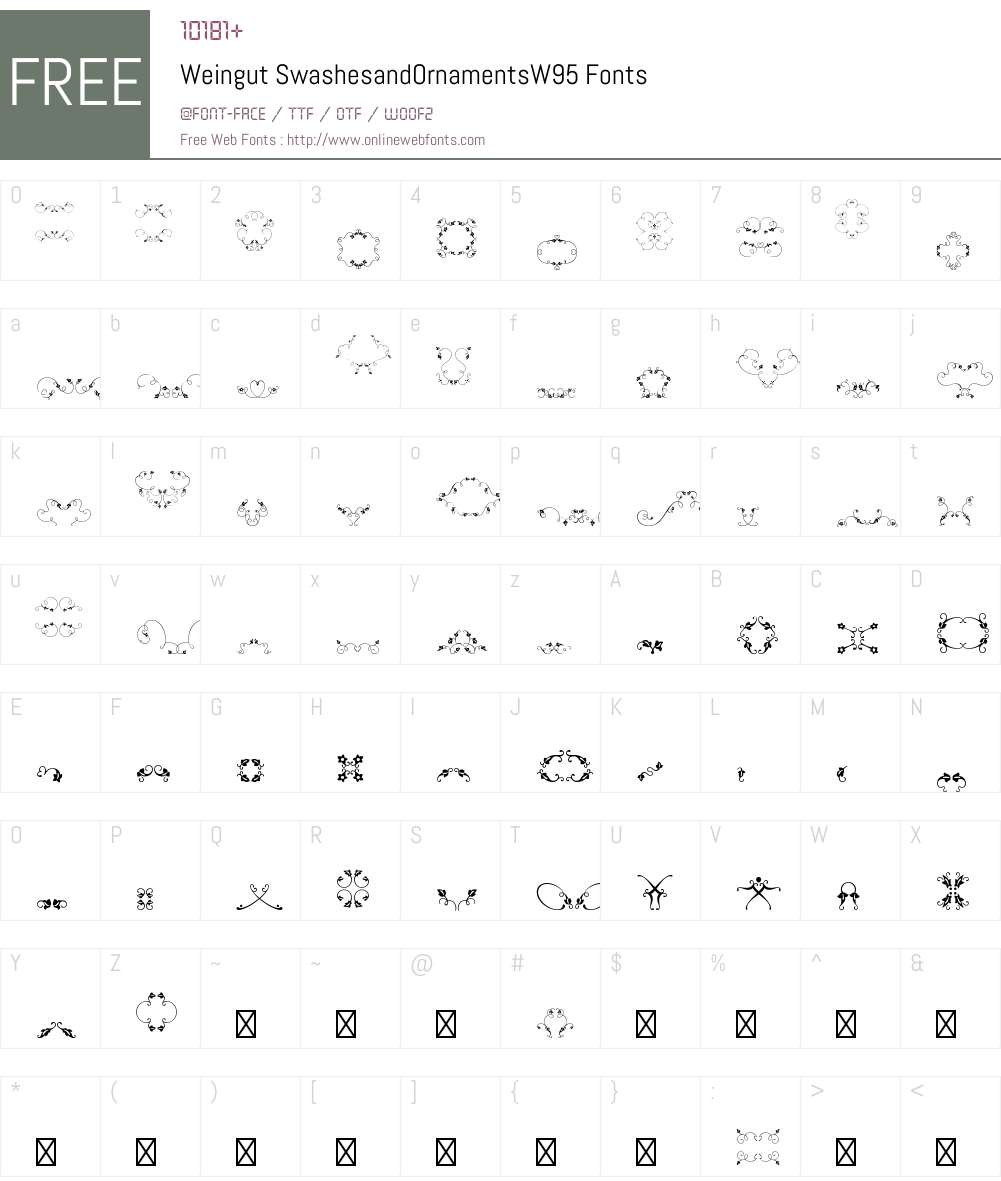 WeingutSwashesandOrnamentsW95 Font Screenshots