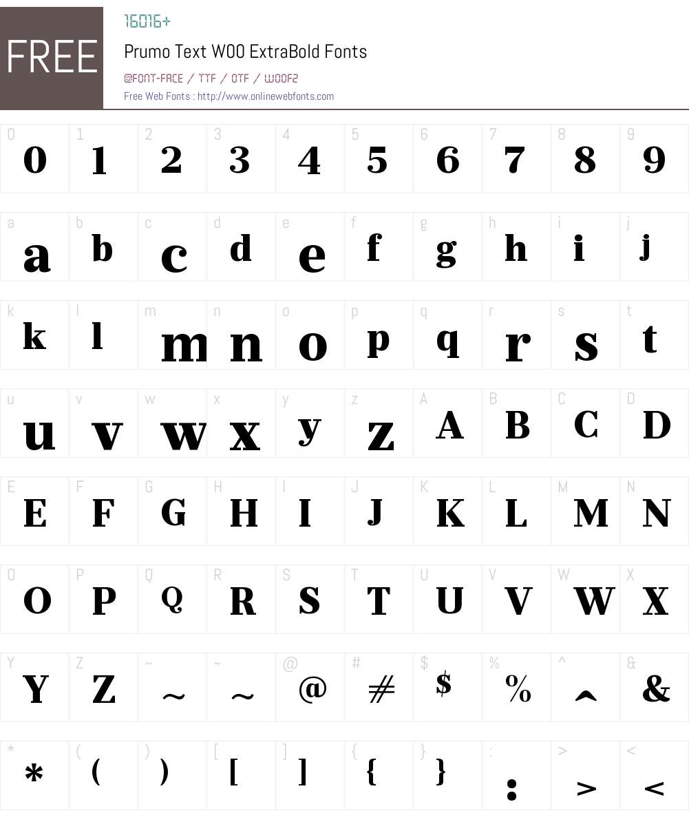 PrumoTextW00-ExtraBold Font Screenshots