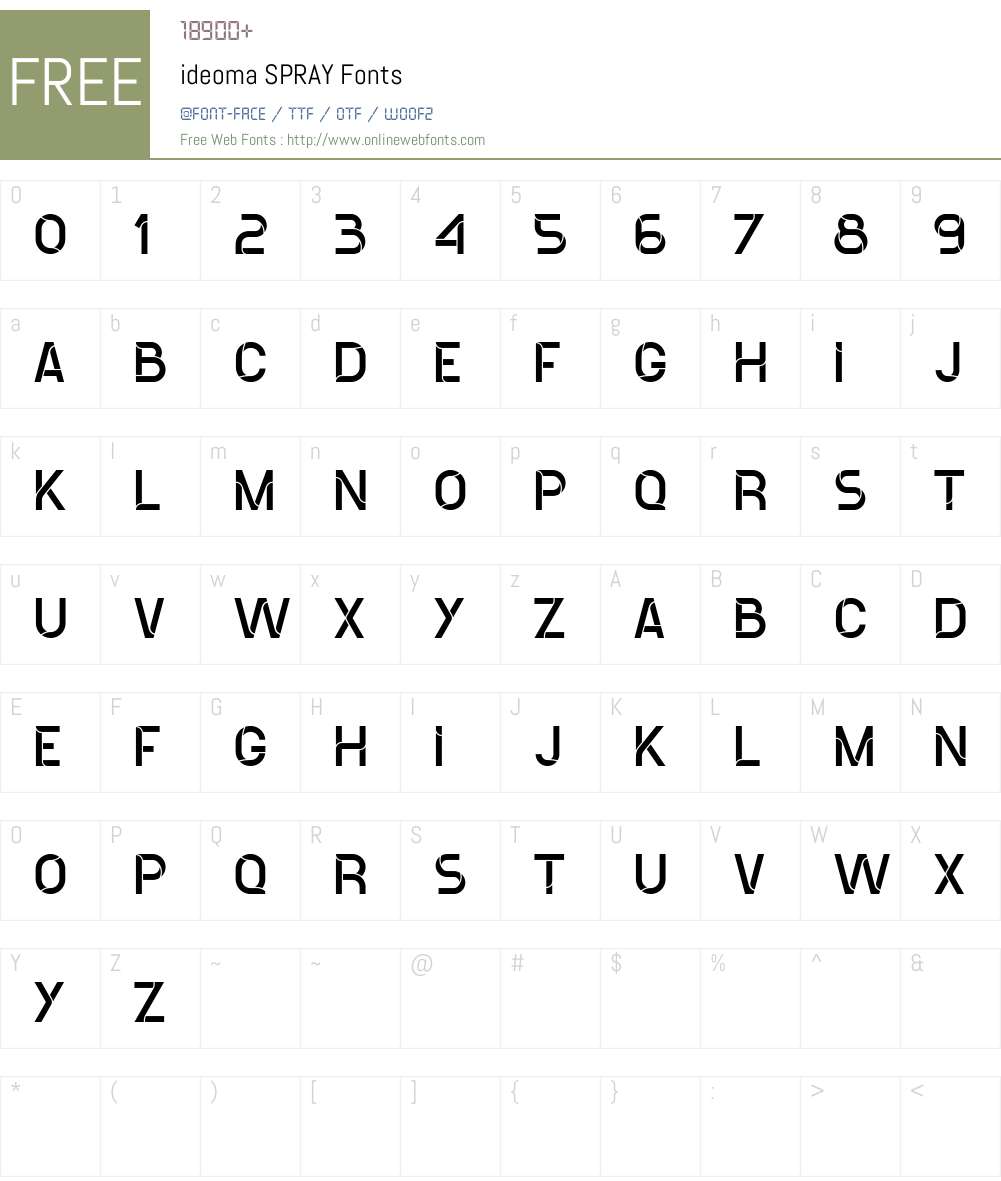 ideoma SPRAY Font Screenshots