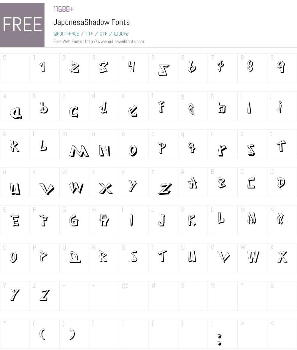 JaponesaShadow Font Screenshots