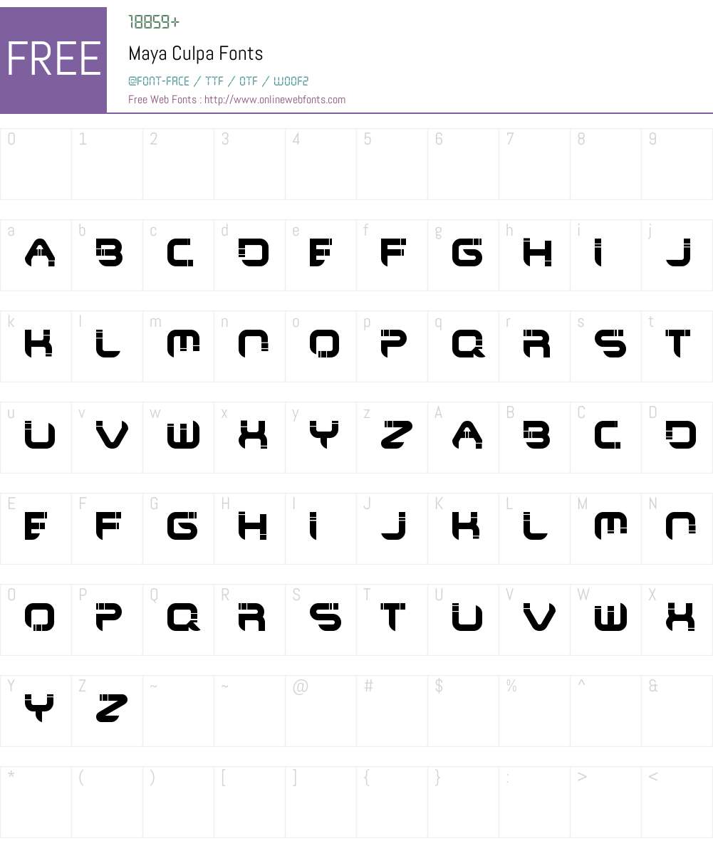 Maya Culpa Font Screenshots
