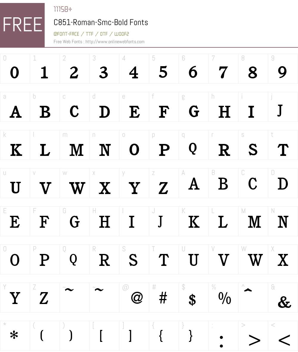 C851-Roman-Smc Font Screenshots