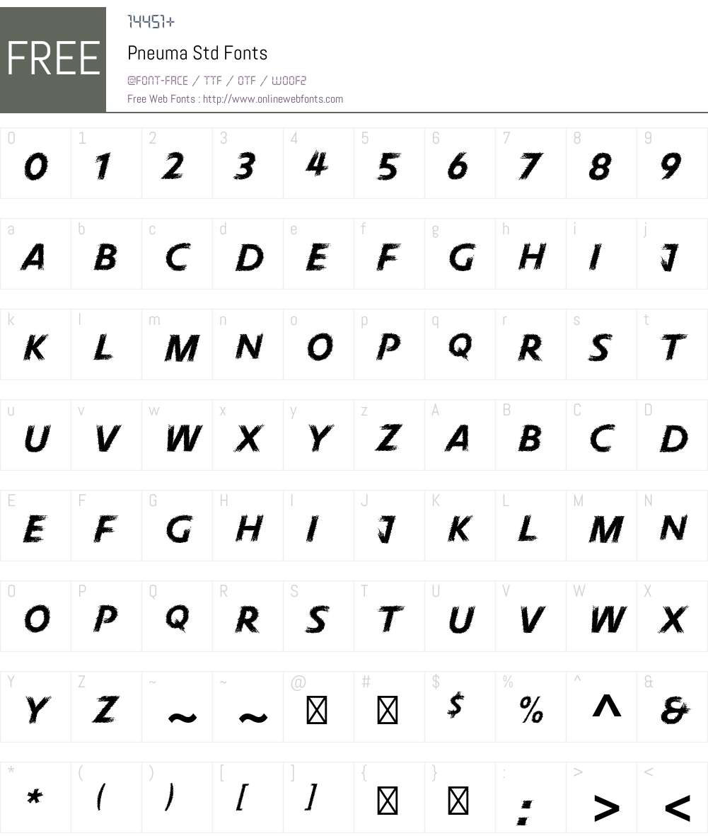 Pneuma Std Font Screenshots