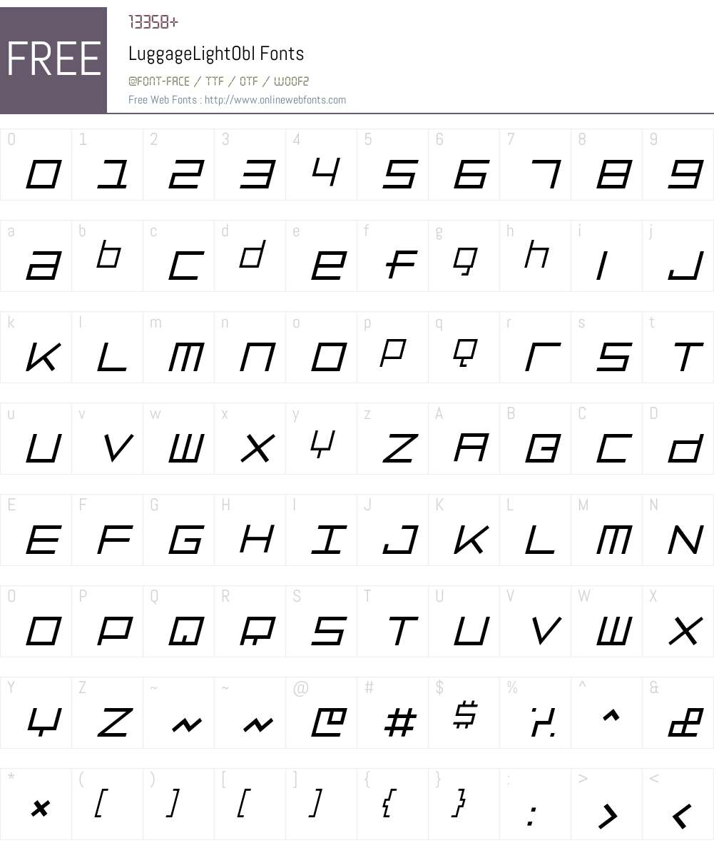 Luggage Font Screenshots