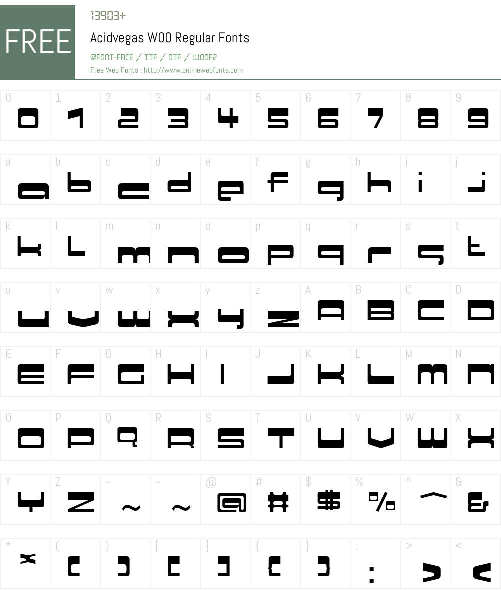 AcidvegasW00-Regular Font Screenshots