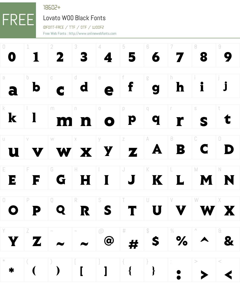 Lovato Font Screenshots