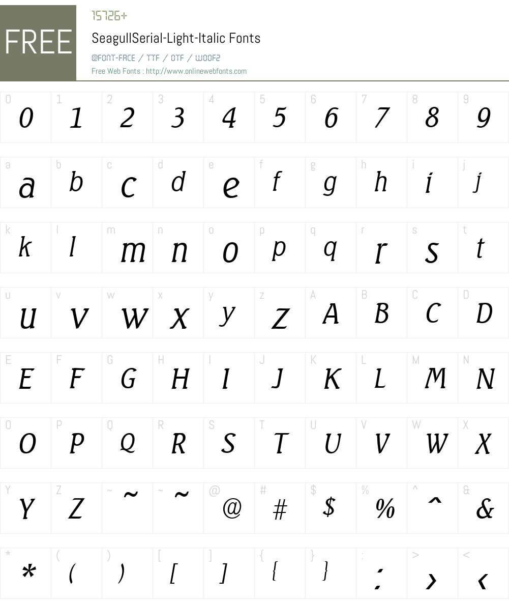 SeagullSerial-Light Font Screenshots