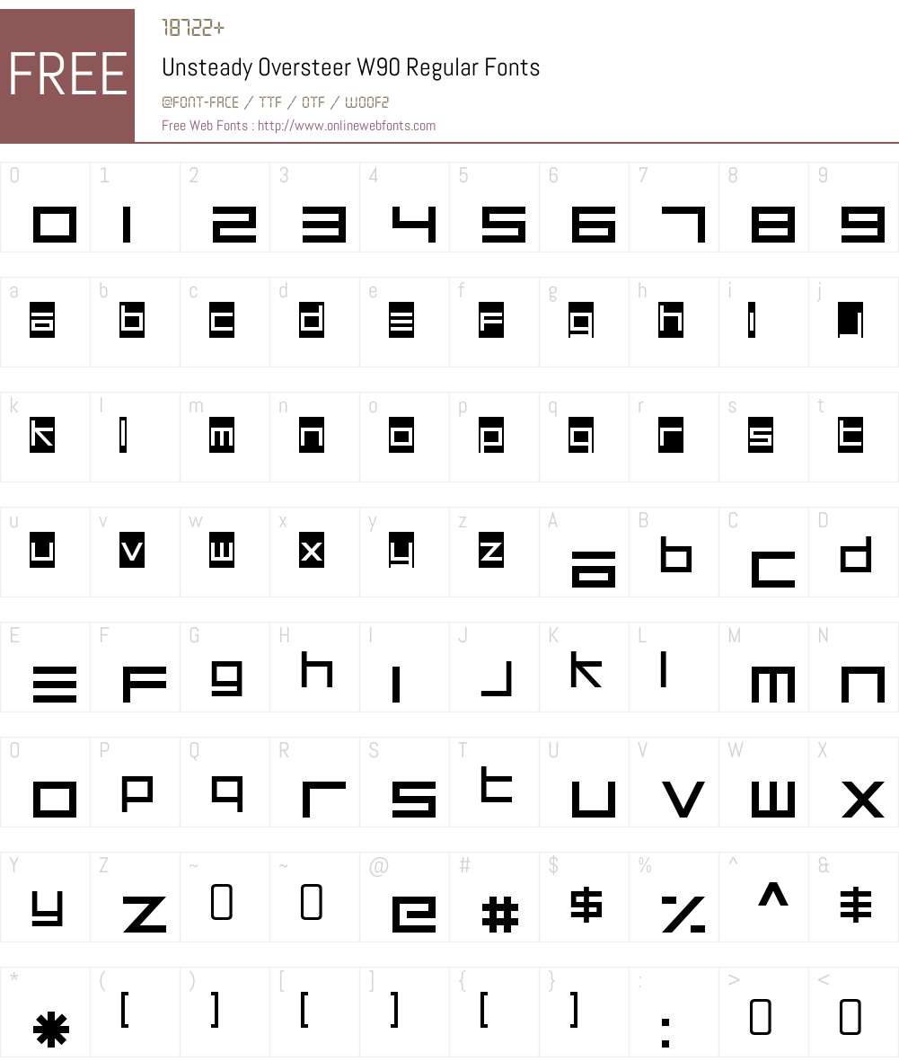 UnsteadyOversteerW90-Rg Font Screenshots