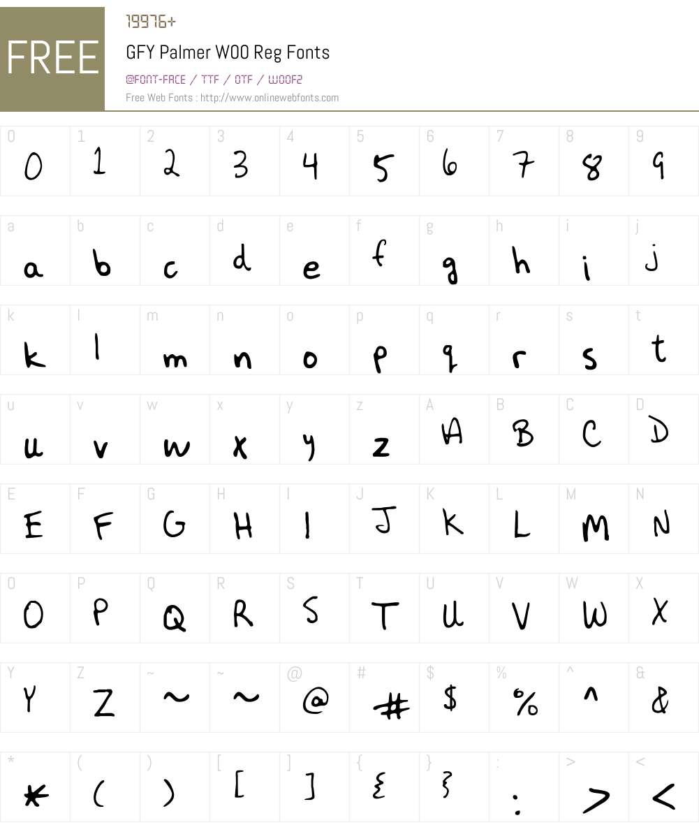 GFYPalmerW00-Reg Font Screenshots