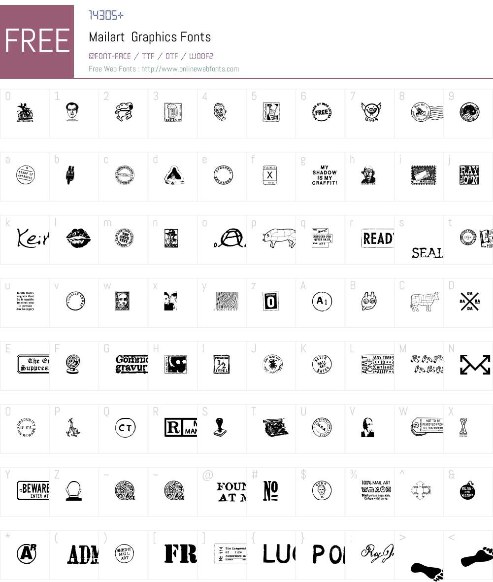 Mailart Font Screenshots