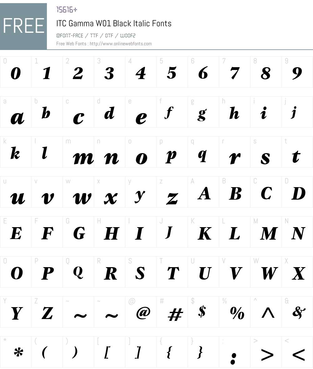ITCGammaW01-BlackItalic Font Screenshots