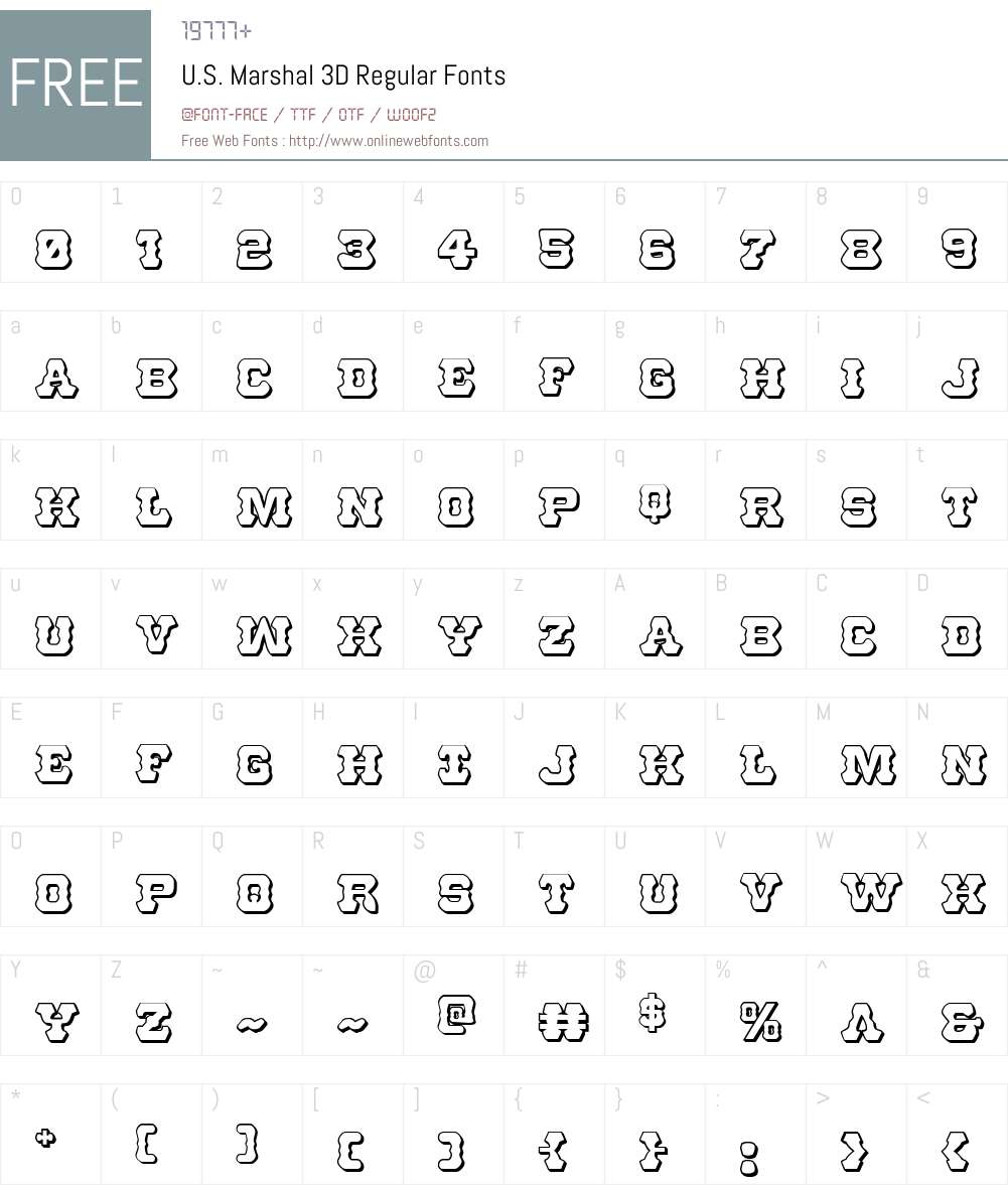 U.S. Marshal 3D Font Screenshots