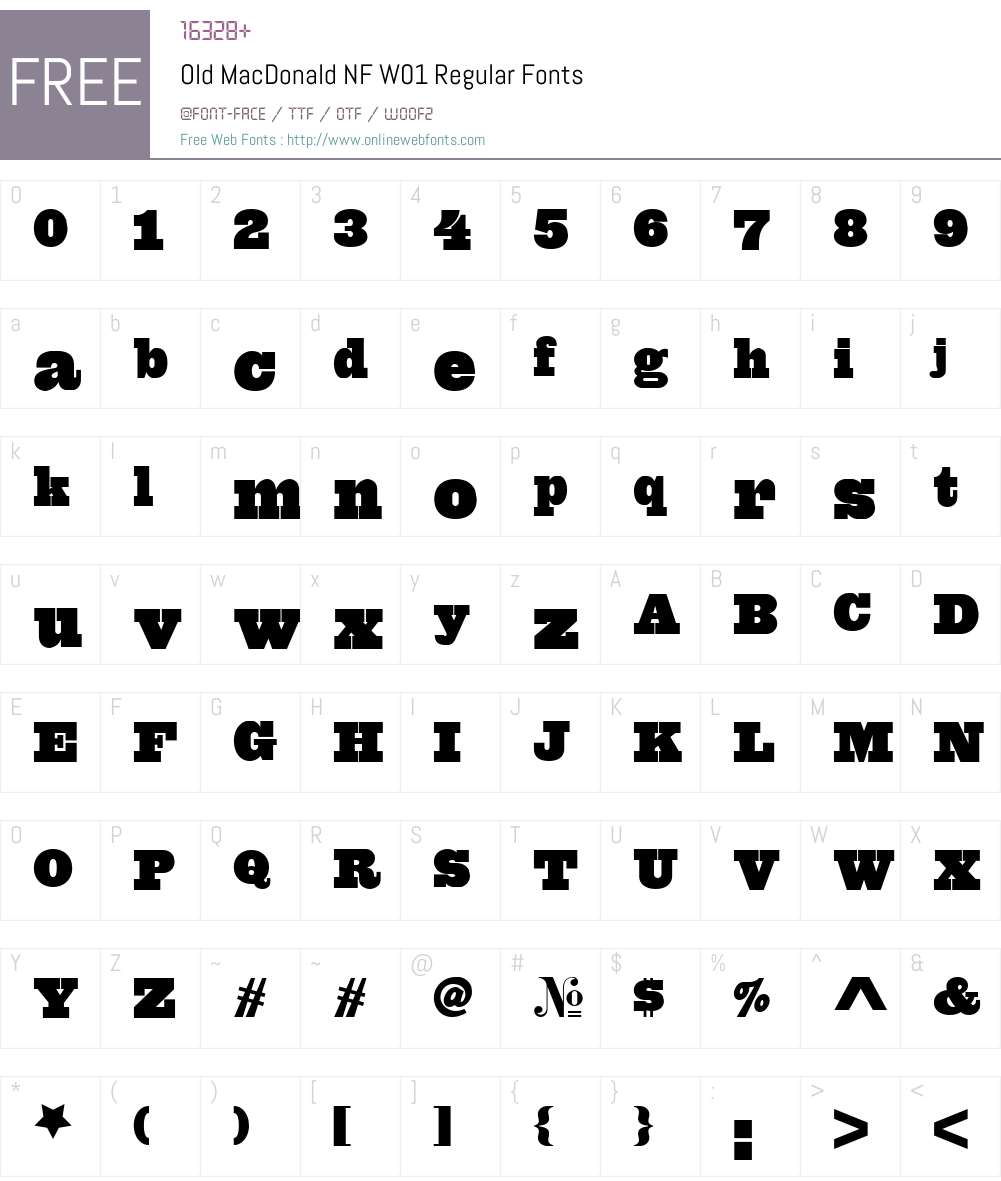 OldMacDonaldNFW01-Regular Font Screenshots