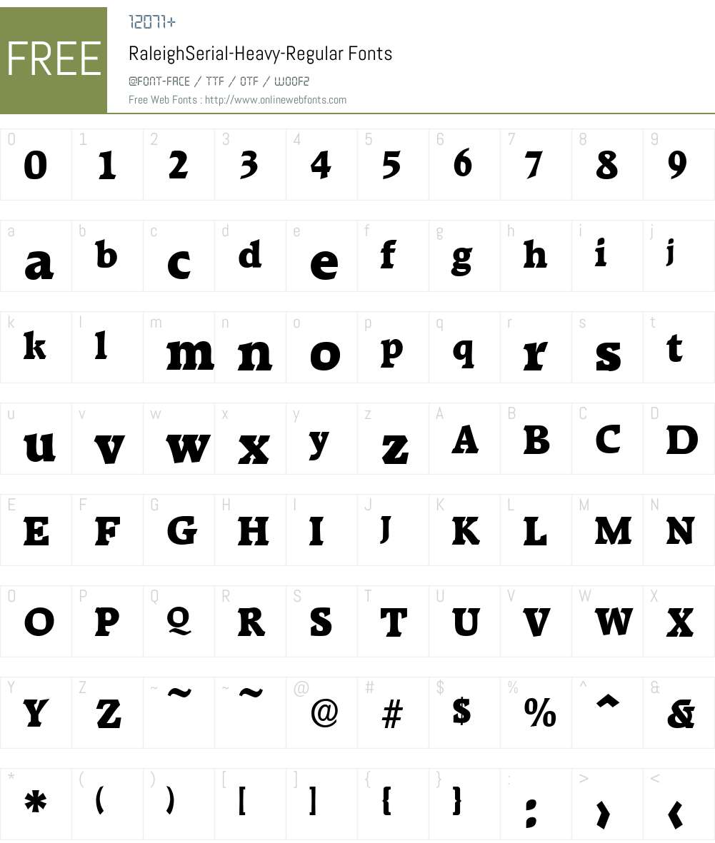 RaleighSerial-Heavy Font Screenshots