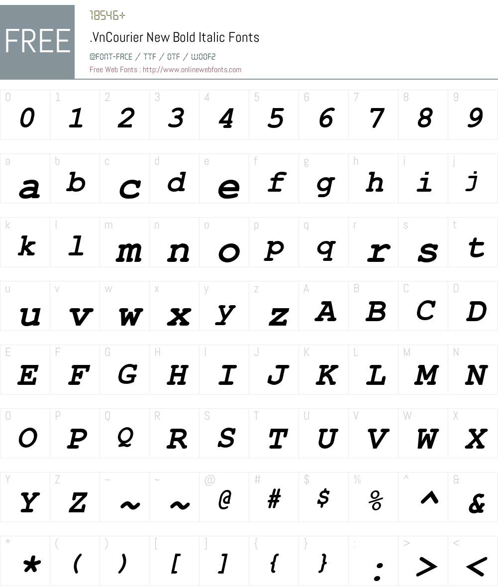 .VnCourier New Font Screenshots