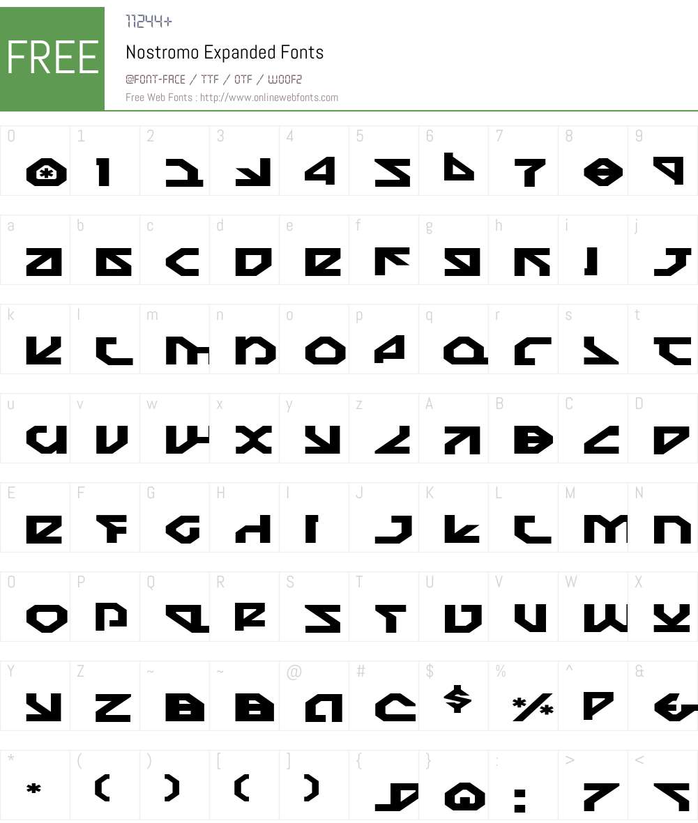 Nostromo Expanded Font Screenshots