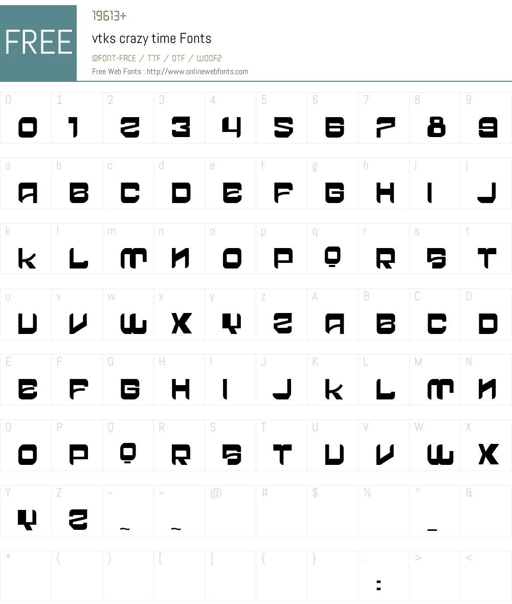 vtks crazy time Font Screenshots