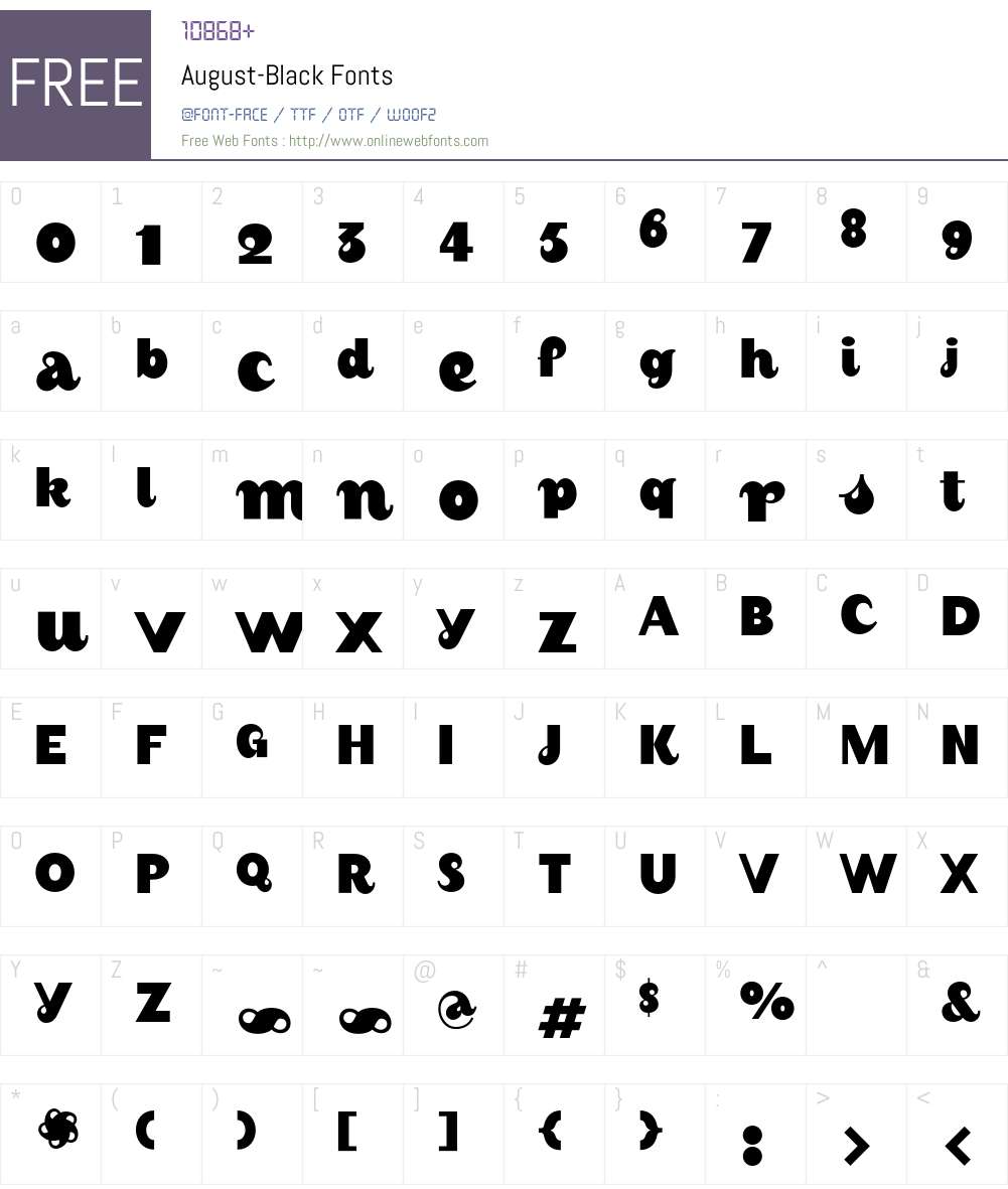 August Font Screenshots
