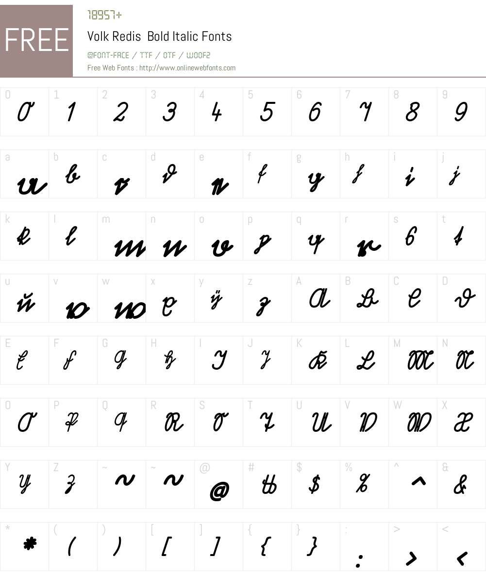 Volk Redis Font Screenshots