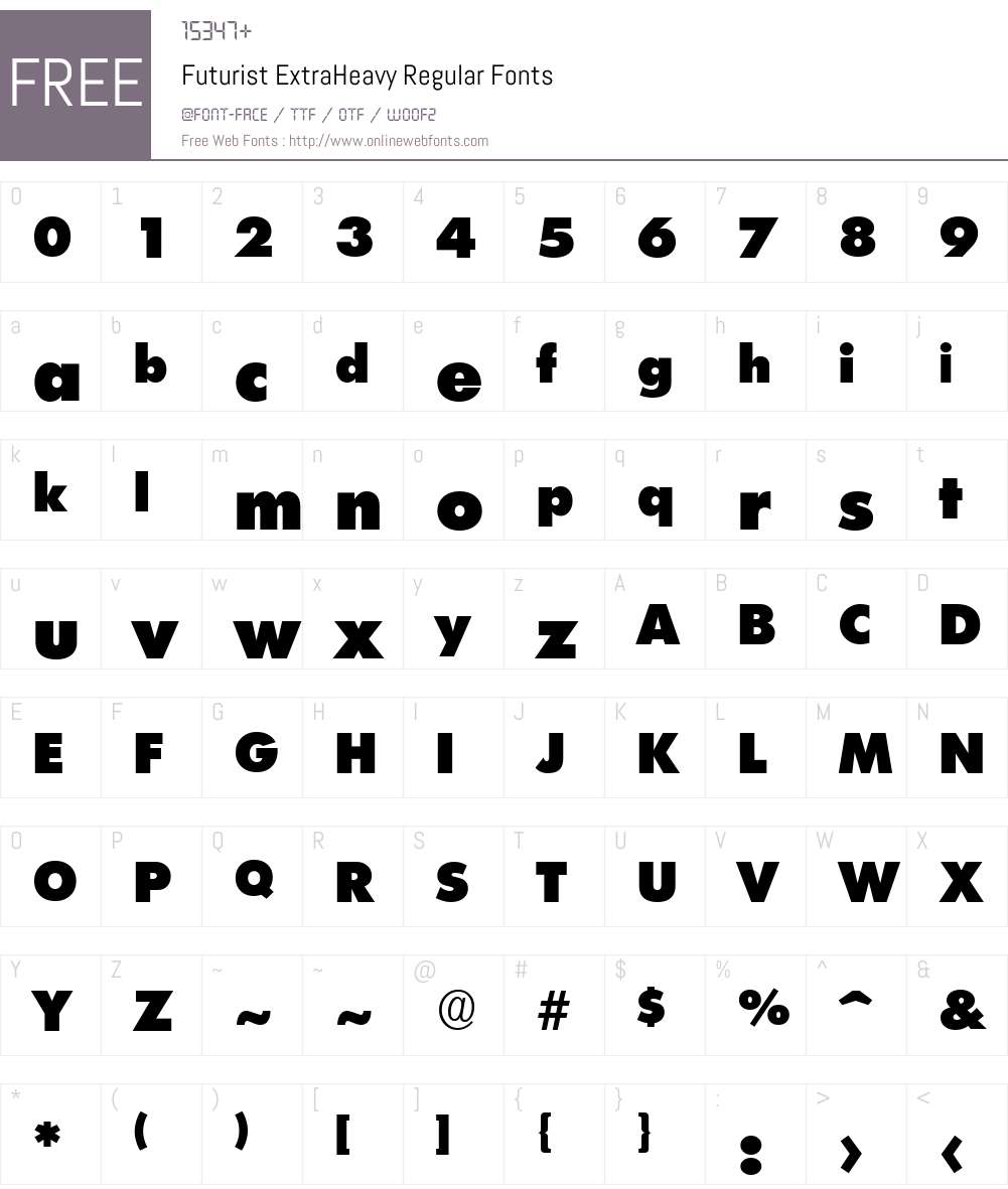 Futurist ExtraHeavy Font Screenshots