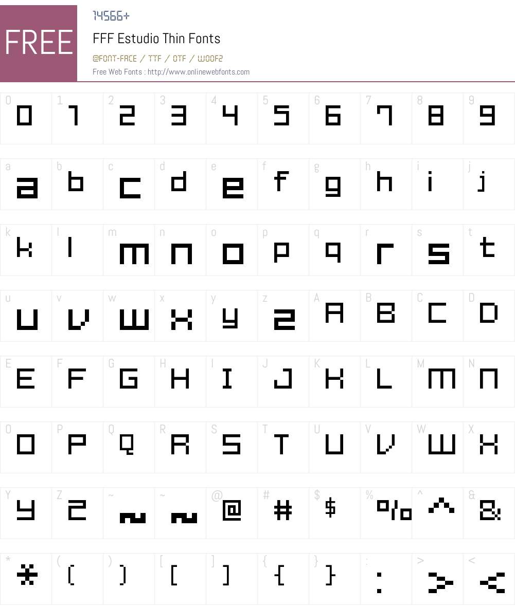 FFF Estudio Thin Font Screenshots