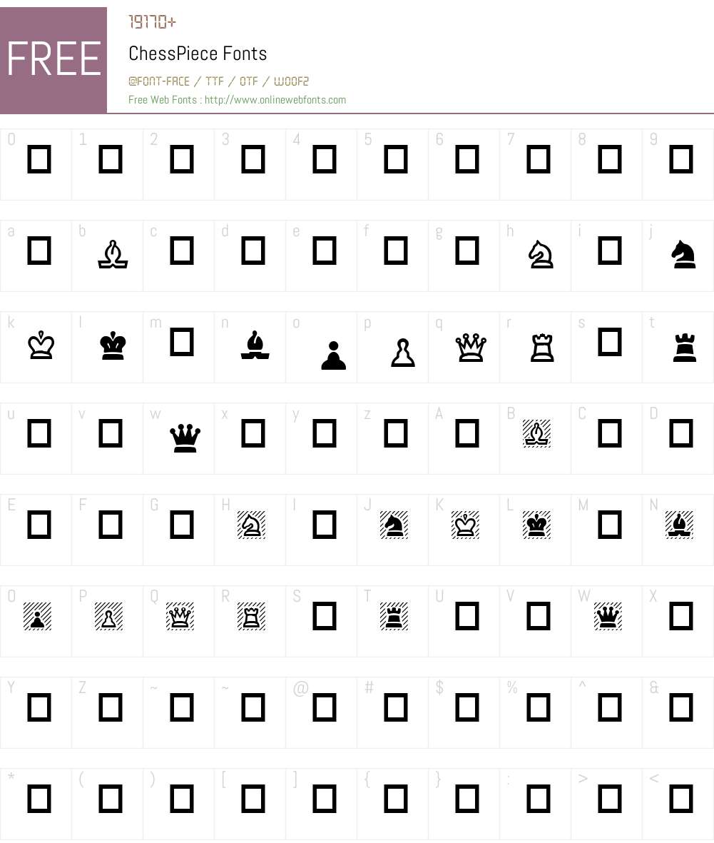 ChessPiece Font Screenshots