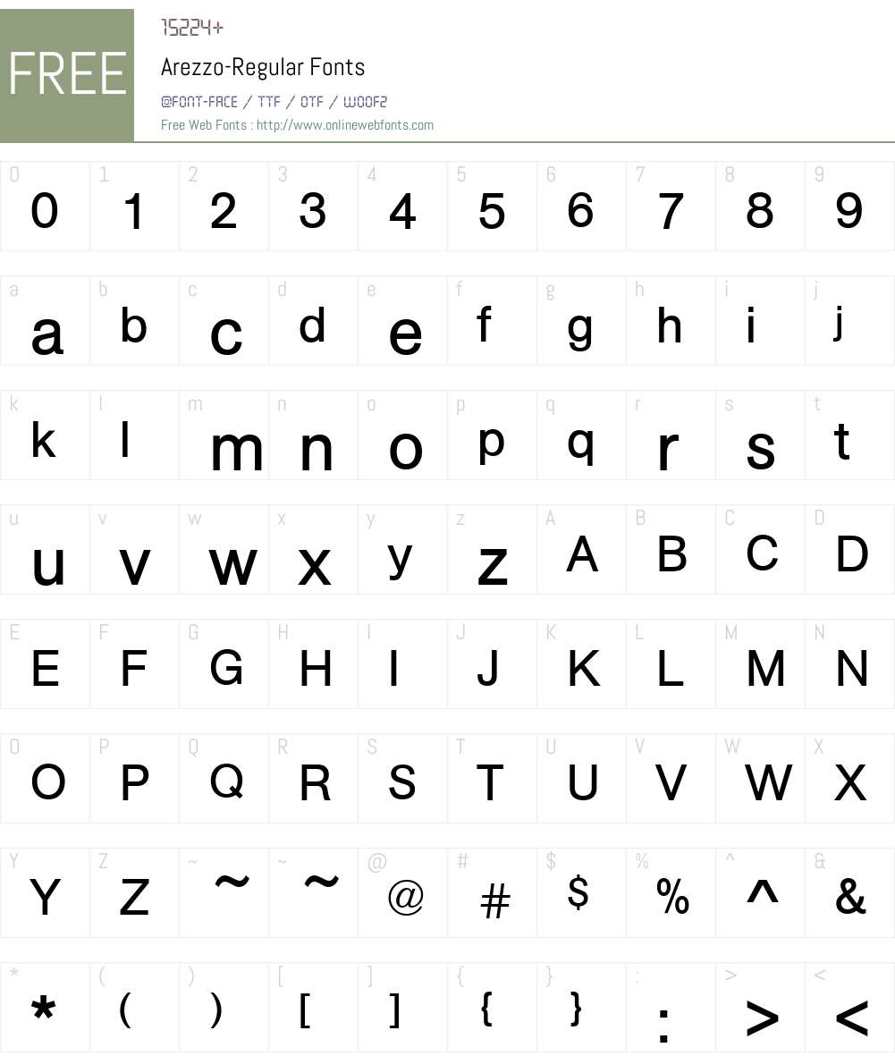 Arezzo Font Screenshots