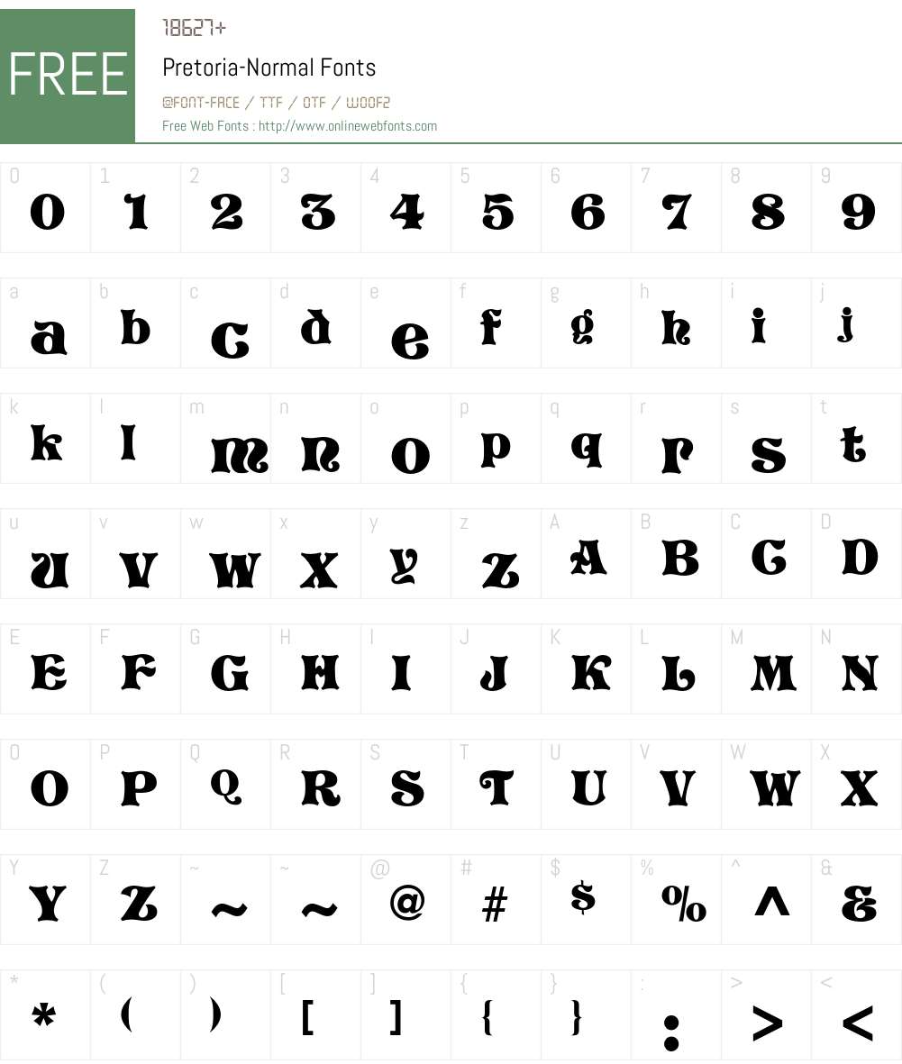 Pretoria Font Screenshots