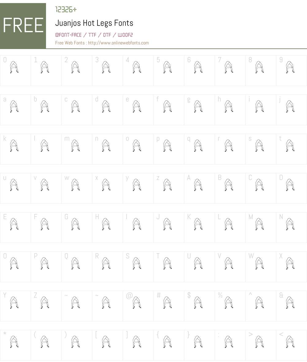 Juanjos Hot Legs Font Screenshots