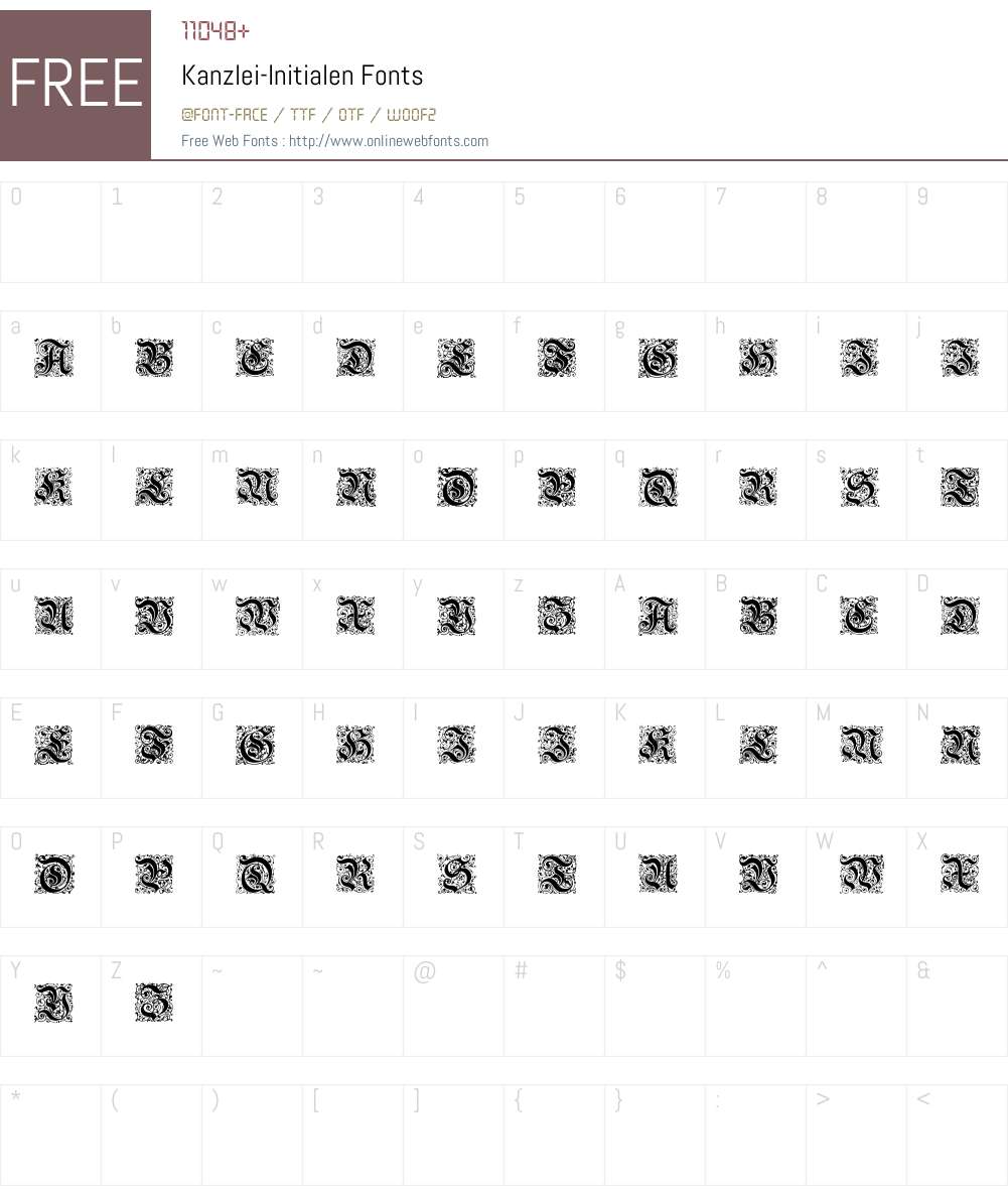 Kanzlei-Initialen Font Screenshots
